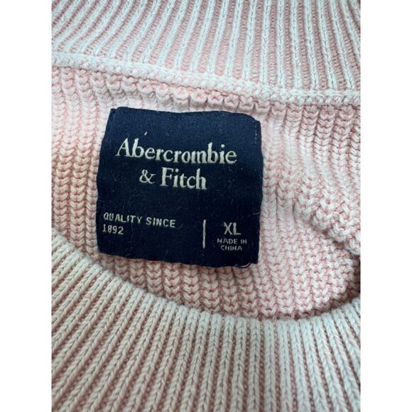 Abercrombie & Fitch Oversized Y2K Ribbed Sweater Pale Pink Barbie Core SzXL FlAW - Picture 4 of 13
